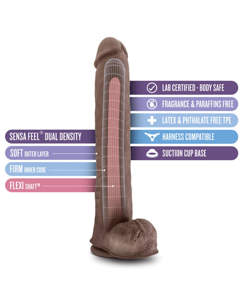 "Blush Au Naturel Daddy 14"" Sensa Feel Dual Density Dong W/suction Cup"
