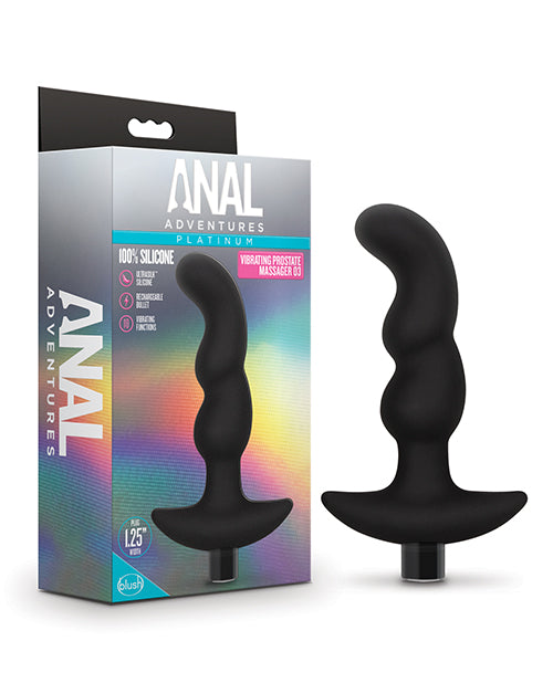 Blush Anal Adventures Platinum Silicone Vibrating Prostate Massager 03&