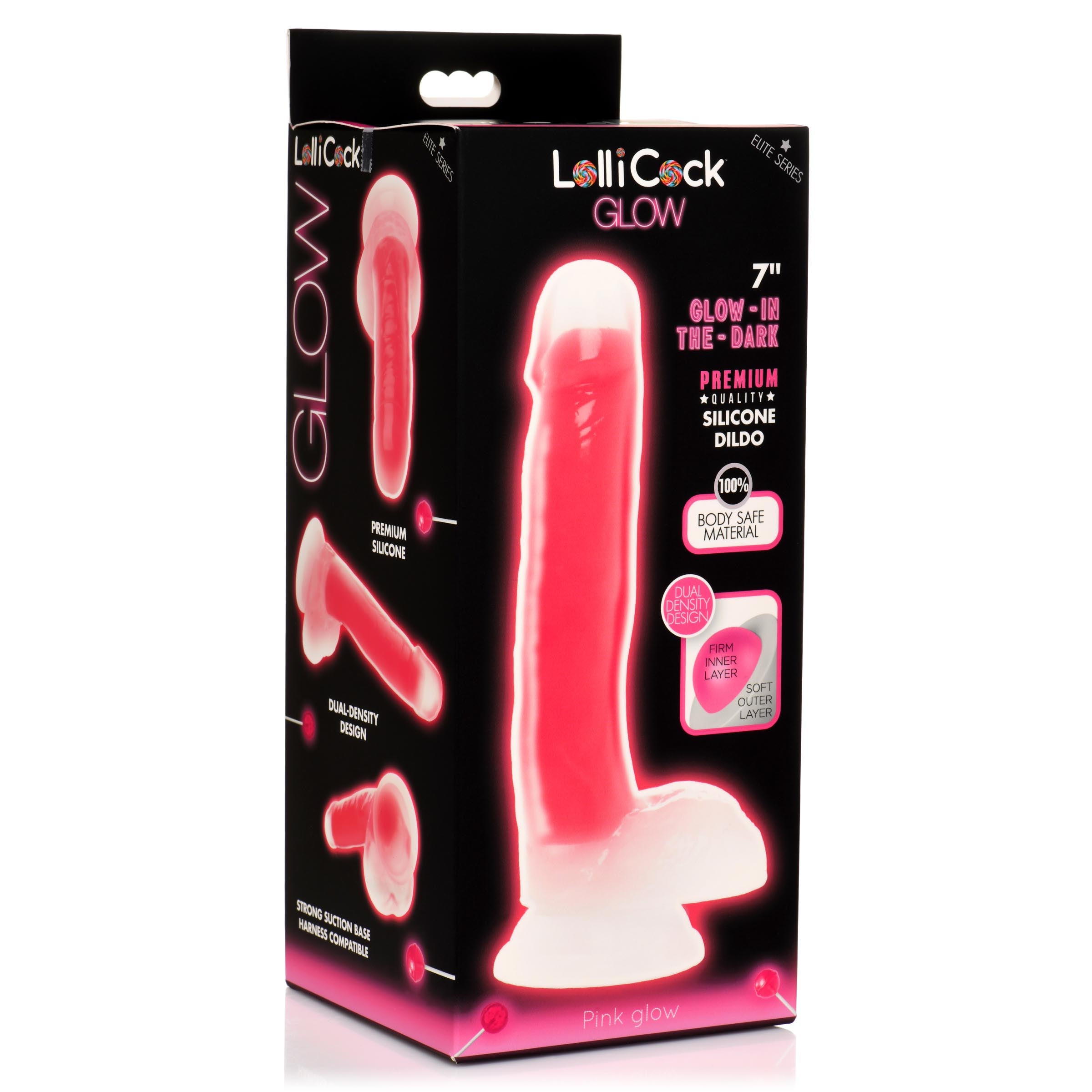 7 Inch Glow-in-the-dark Silicone Dildo With Balls