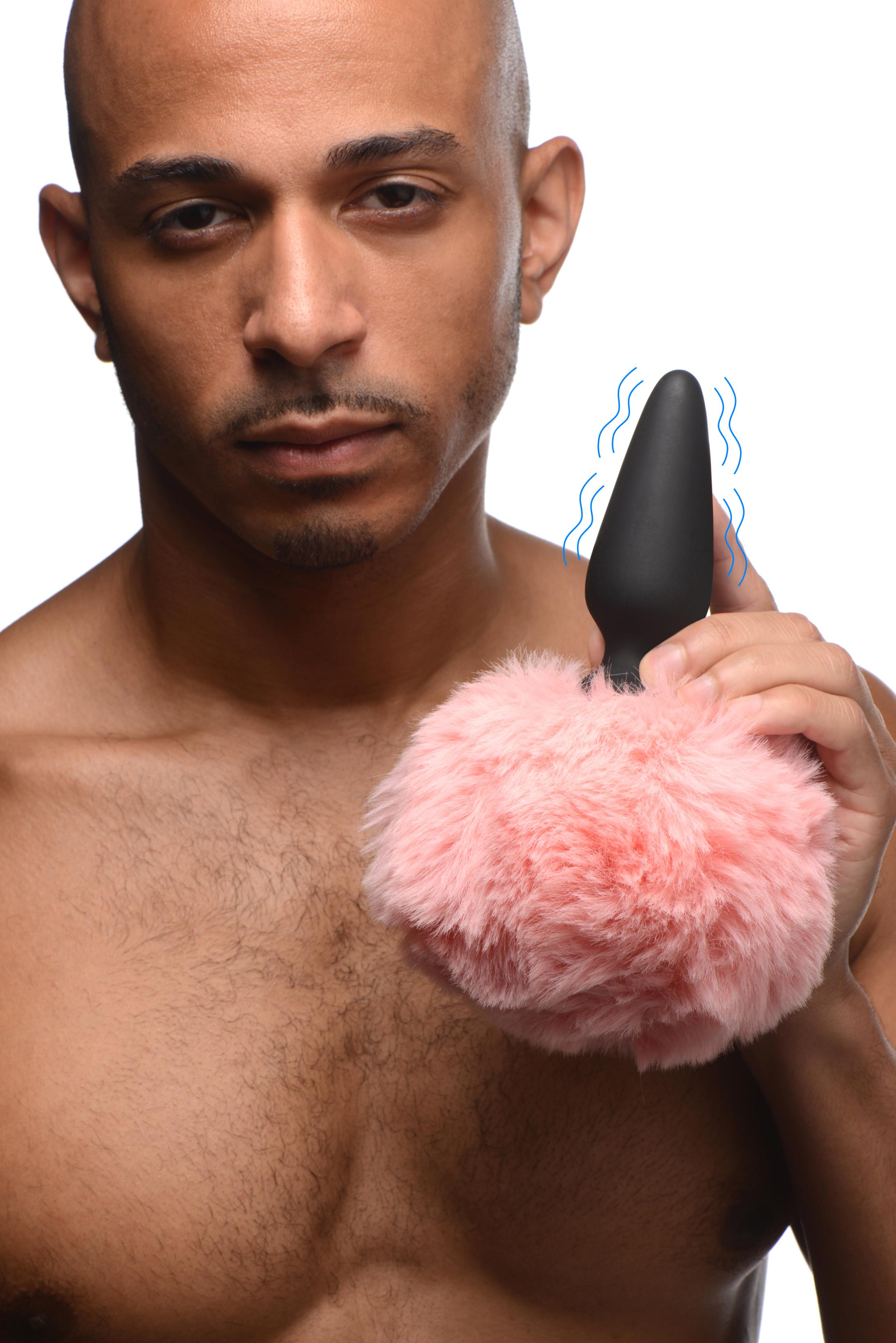 Large Vibrating Anal Plug With Interchangeable Bunny Tail