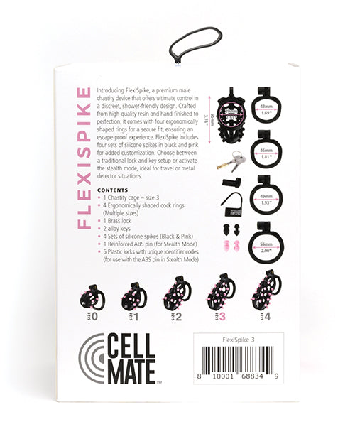 Sport Fucker Cellmate FlexiSpike Chastity Cage - Black/Pink
