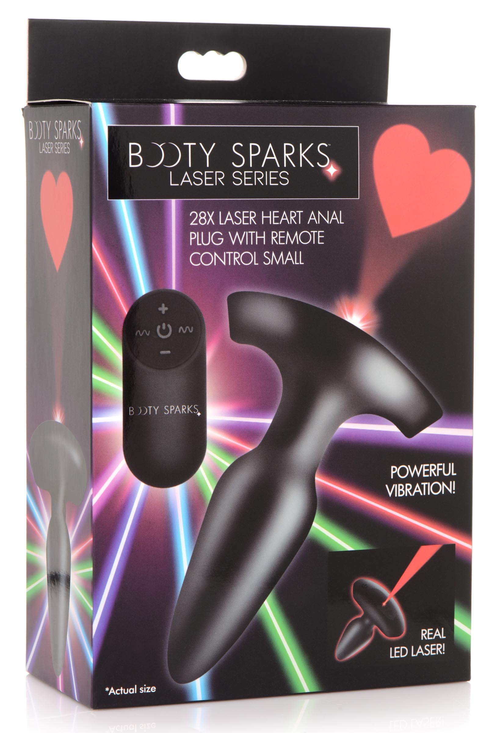 28x Laser Heart Silicone Anal Plug With Remote &ndash