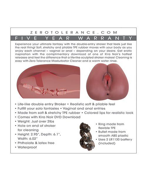 Zero Tolerance Kira Noir Movie Download w/Realistic Vagina & Ass Stroker