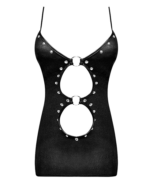 Lust Selene Keyhole Front Dress W/zipper Back &amp; G-string Black