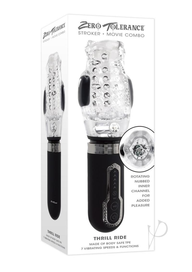 Zero Tolerance Thrill Ride Rechargeable Stroker - Black/Clear