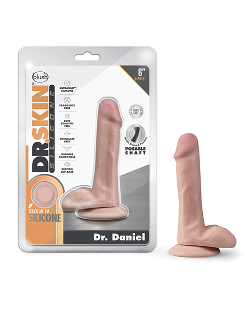 Blush Dr. Skin Silicone Dr. Daniel 6" Dildo W/balls