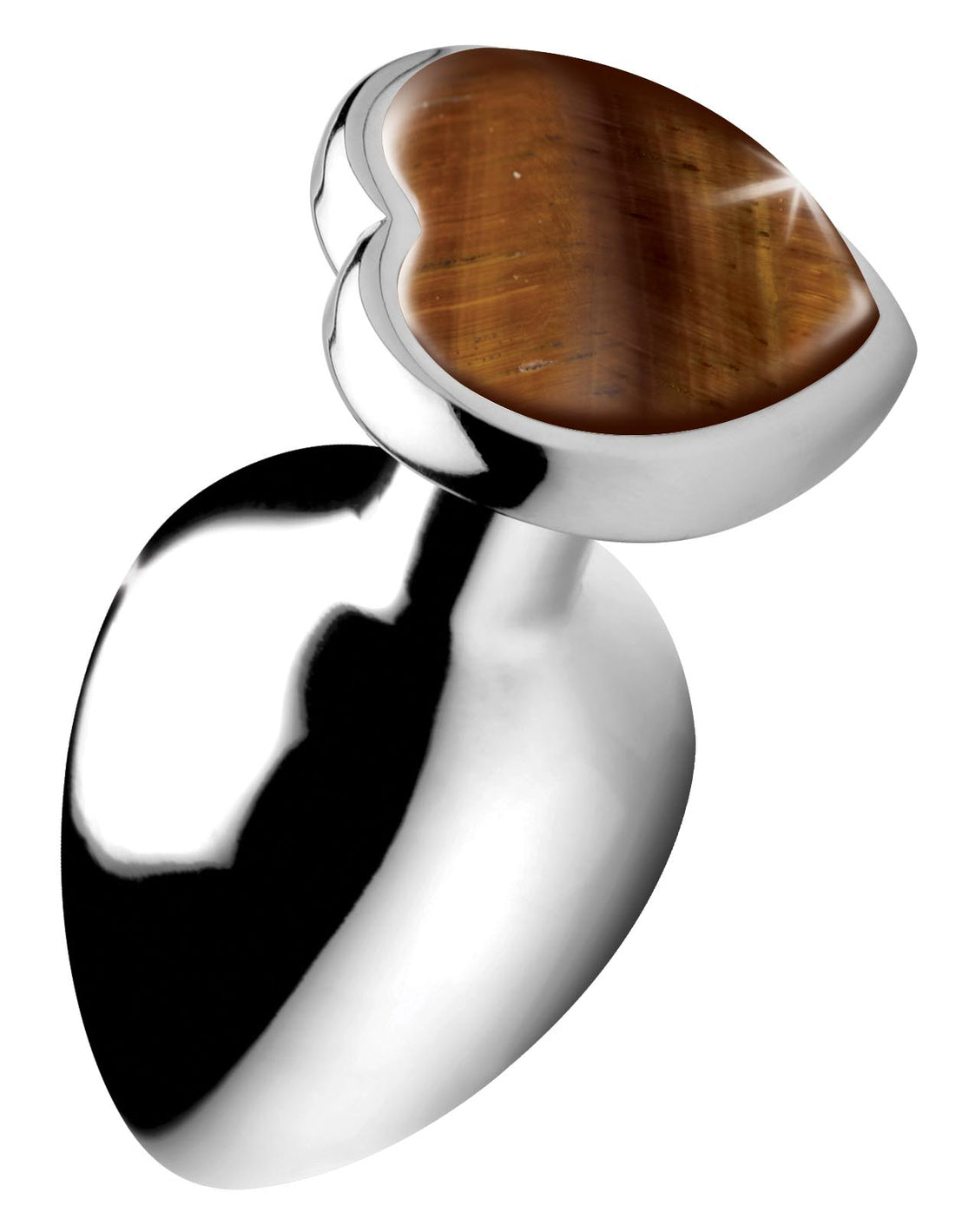 Authentic Tigers Eye Gemstone Heart Anal Plug