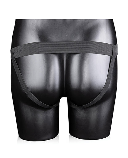 Shots Ouch 8&quot; Ribbed Hollow Strap On W/balls