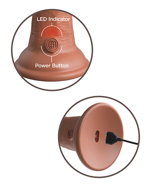 King Cock Elite 8&quot; Dual Density Vibrating Silicone Cock