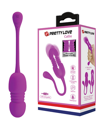 Pretty Love Callie Thrusting &amp; Vibrating Egg - Fuchsia