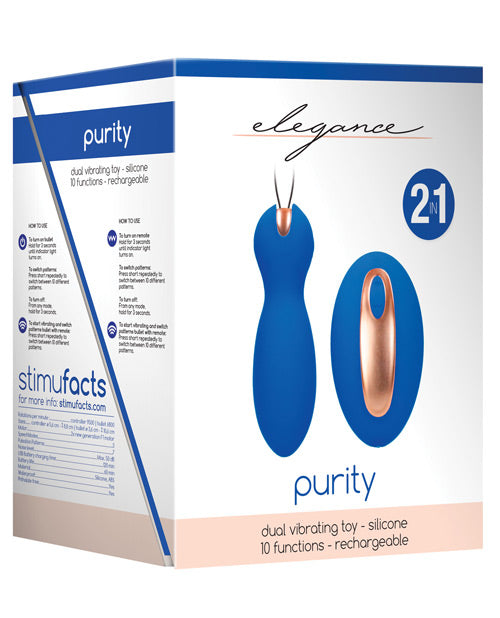 Shots Elegance Dual Vibrating Bullet &amp; Remote - Blue