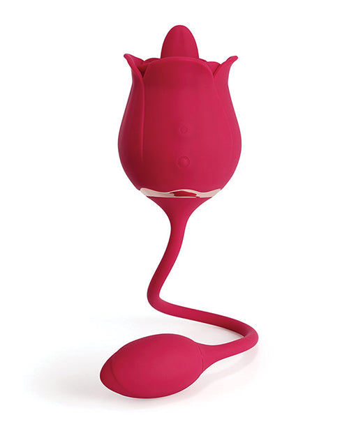 Fiona Clit Licking Rose &amp; Vibrating Egg - Red