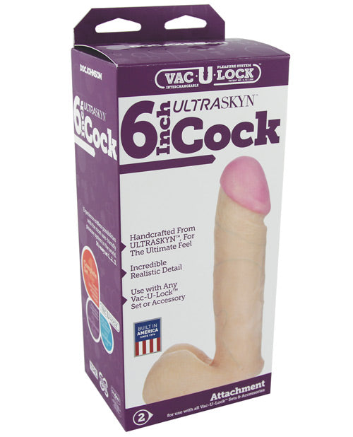 Vac-U-Lock 6&quot; Ultraskyn Cock &amp; Balls Attch. - White