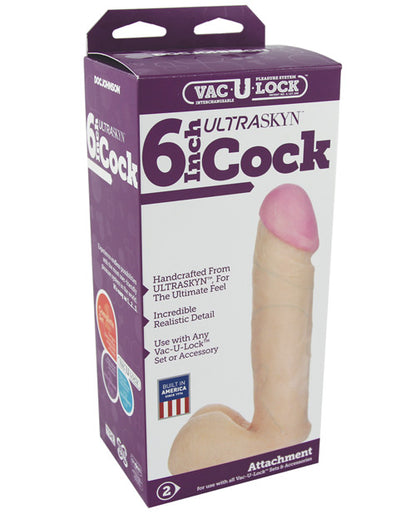 Vac-U-Lock 6&quot; Ultraskyn Cock &amp; Balls Attch. - White