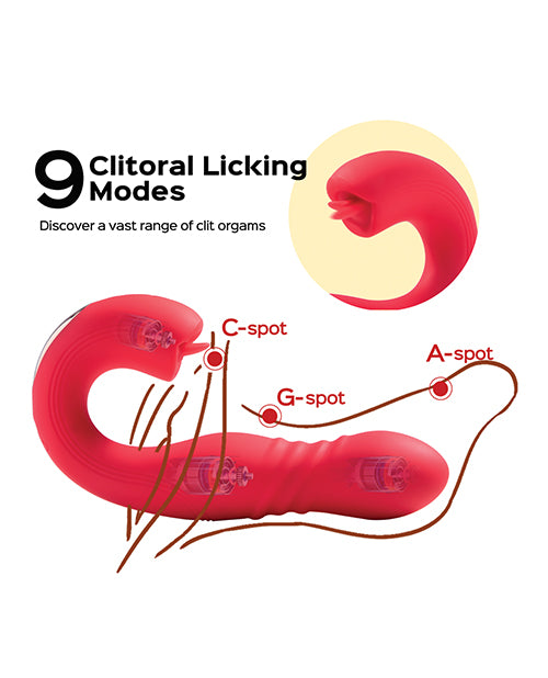 Joi App Controlled Thrusting G-spot Vibrator & Clit Licker