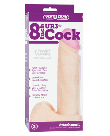 Vac-U-Lock 8&quot; Ultraskyn Cock &amp; Balls Attch. - White