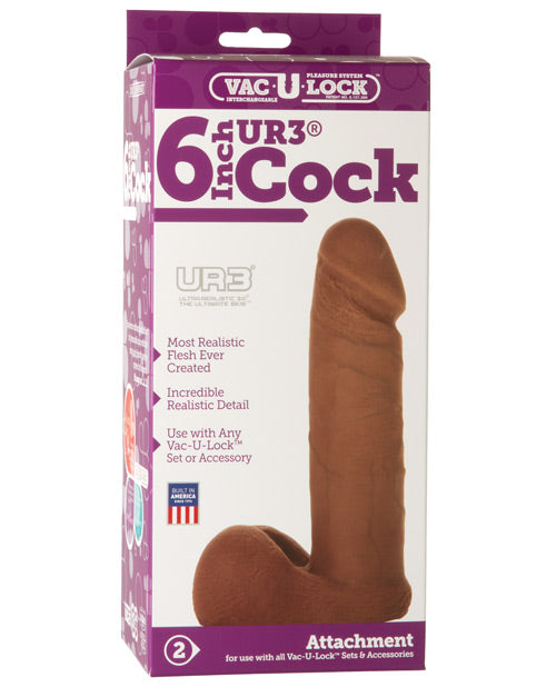 Vac-U-Lock 6&quot; Ultraskyn Cock Attch. - Brown
