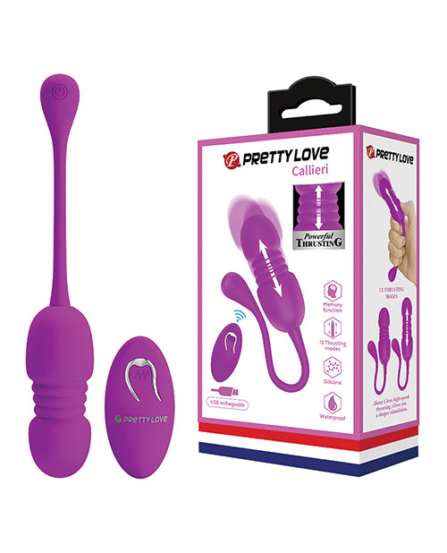Pretty Love Callieri Remote Thrusting &amp; Vibrating Egg - Fuchsia