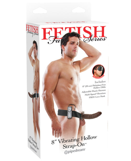 Fetish Fantasy Series 8&quot; Vibrating Hollow Strap On - Brown