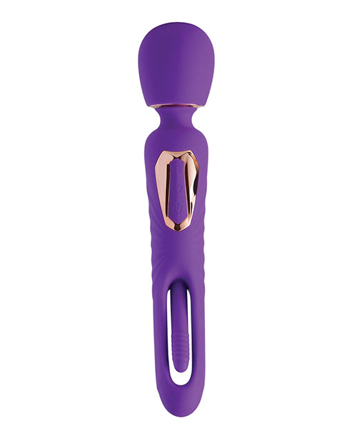 Riley Vibrating Massage Wand &amp; G-Spot Tapping Stimulator - Purple
