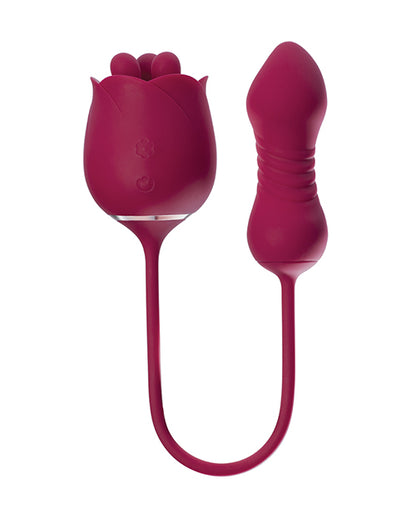 Rosa Rotating Rose Toy &amp; Thrusting Vibrator&amp;