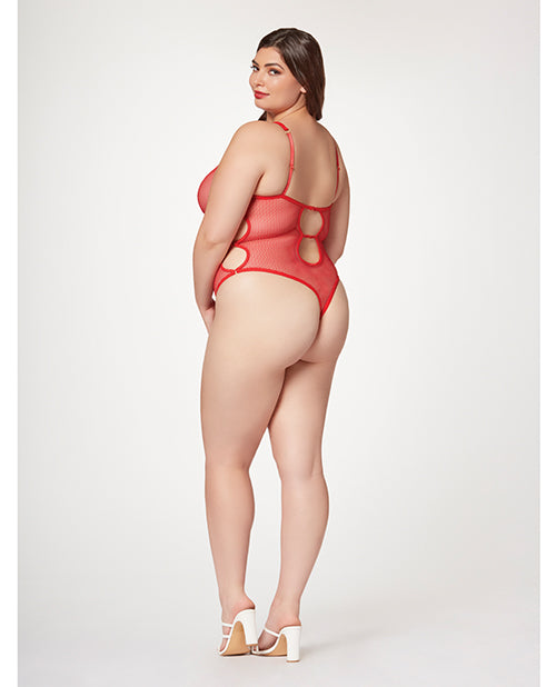 Fishnet Strappy High Cut Leg Teddy