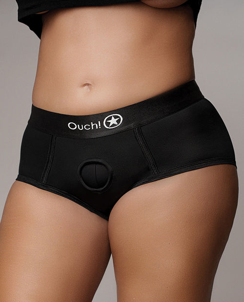 Shots Ouch Vibrating Strap On Brief - Black