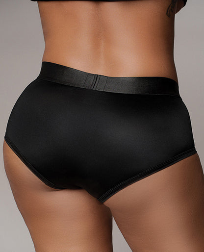 Shots Ouch Vibrating Strap On Brief - Black