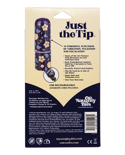Naughty Bits Just the Tip Bullet Vibrator - Multi Color