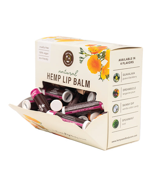 Earthly Body Hemp Seed Lip Balm Stick Display - Box of 48 Asst. Scents