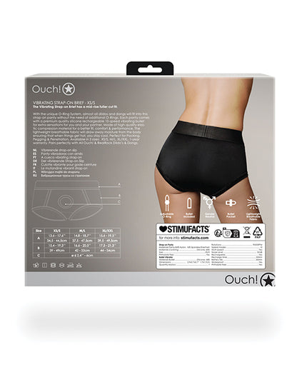 Shots Ouch Vibrating Strap On Brief - Black