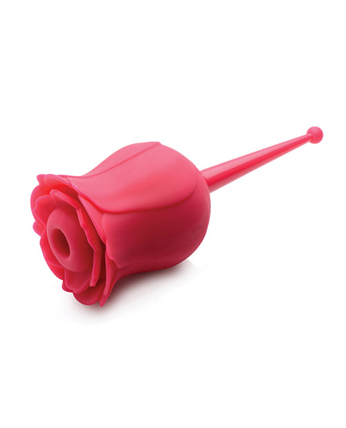 Inmi Bloomgasm Rose Buzz Dual Ended 5X Air Clit Stimulator &amp; 7X Vibrator - Red