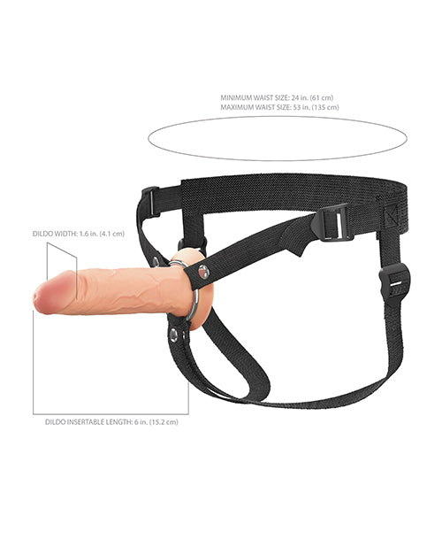 Fantasy X-tensions Elite 6&quot; Silicone Hollow Strap-on w/Harness - Light