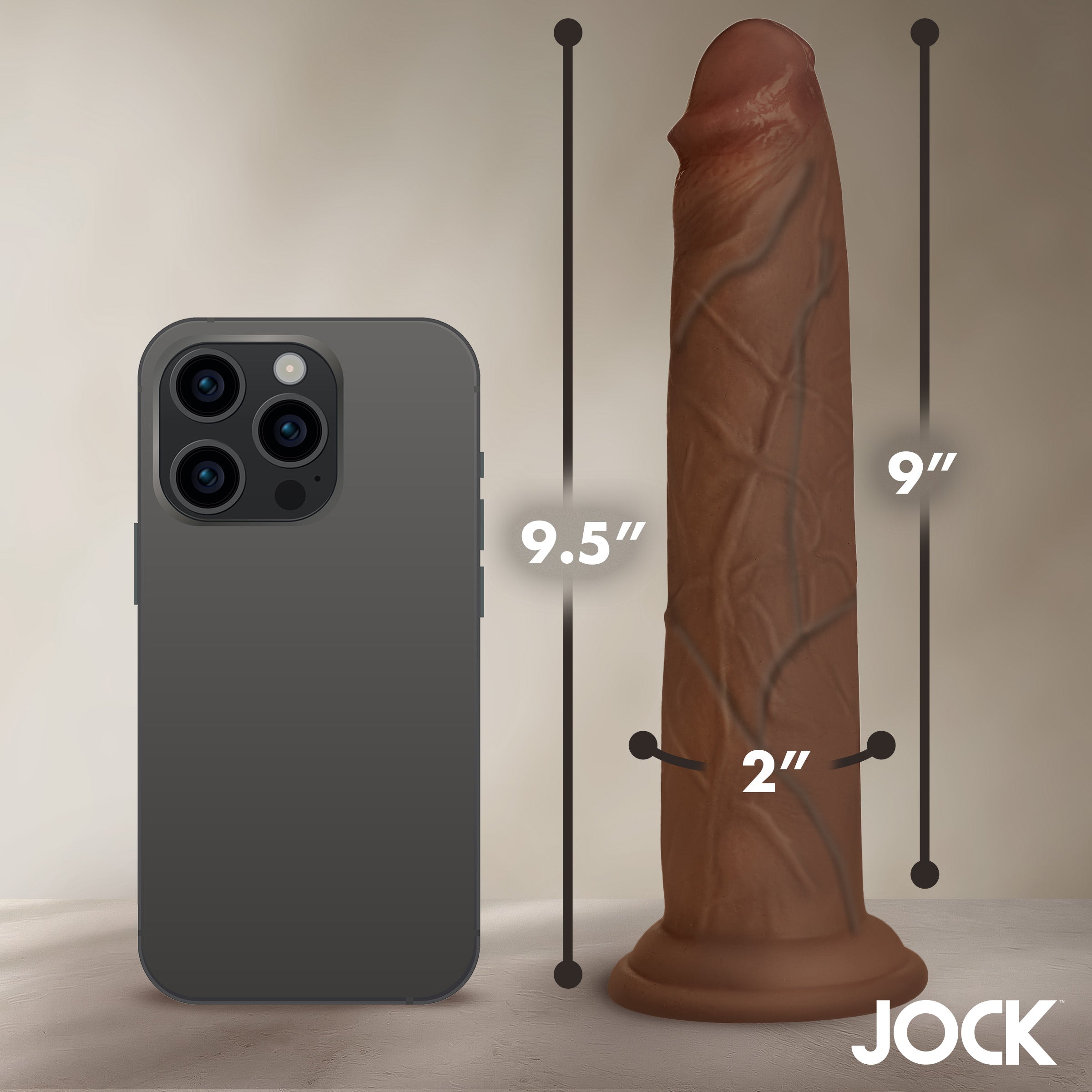 Real Skin Silicone Dildo - 9.5&quot;
