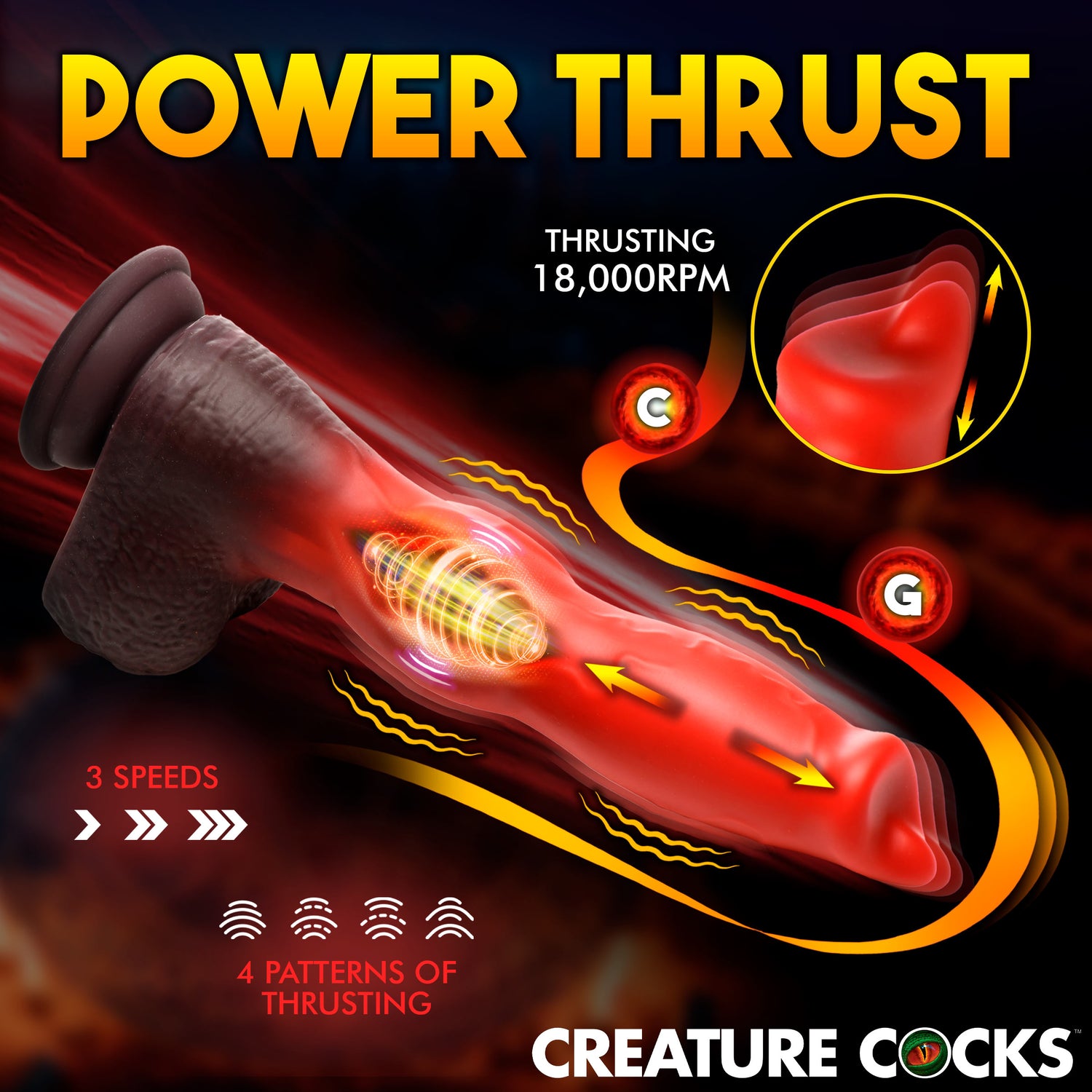 Ramming Hound Thrusting &amp; Vibrating Silicone Dildo
