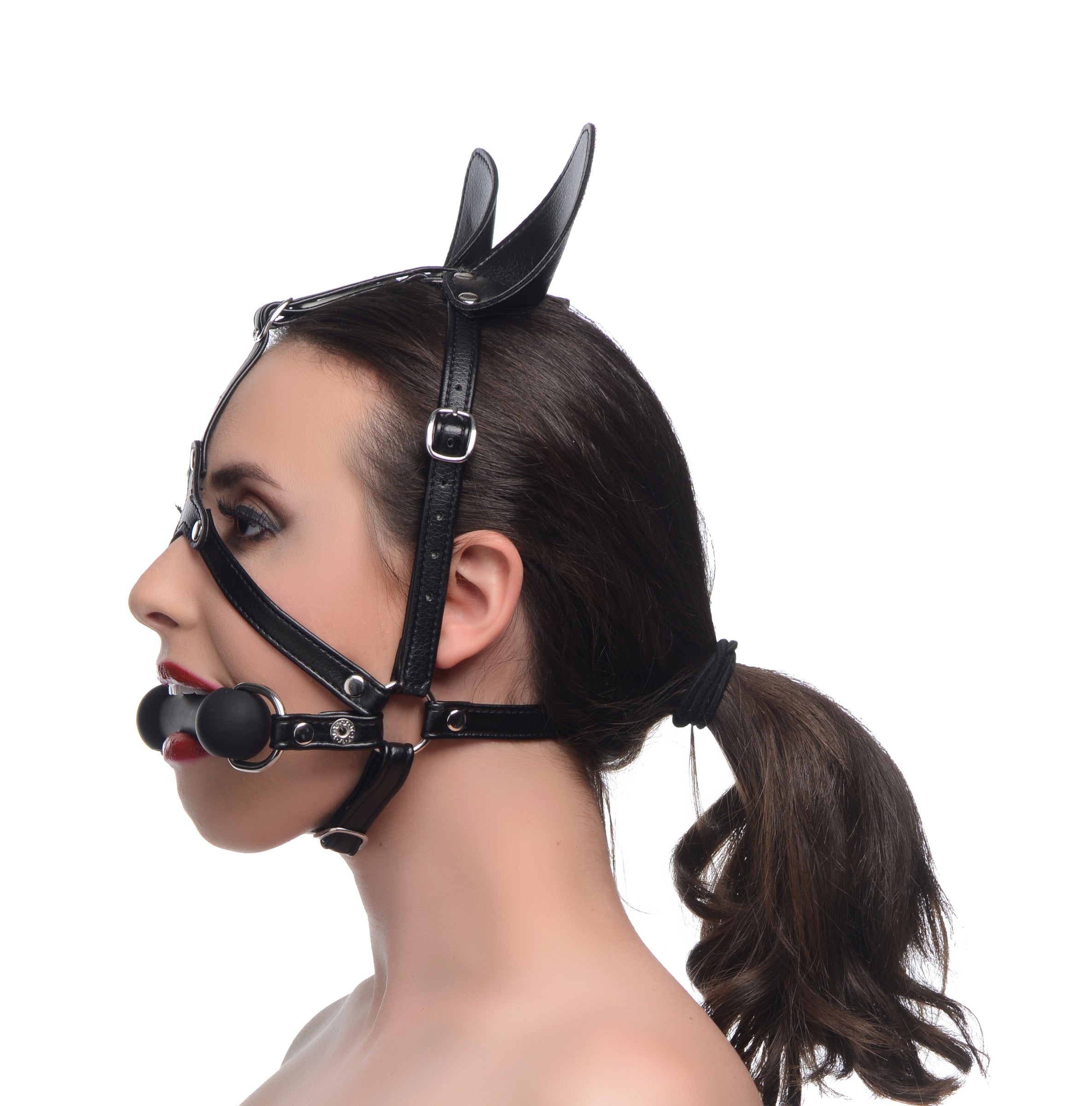 Dark Horse Pony Head Harness With Silicone Bit