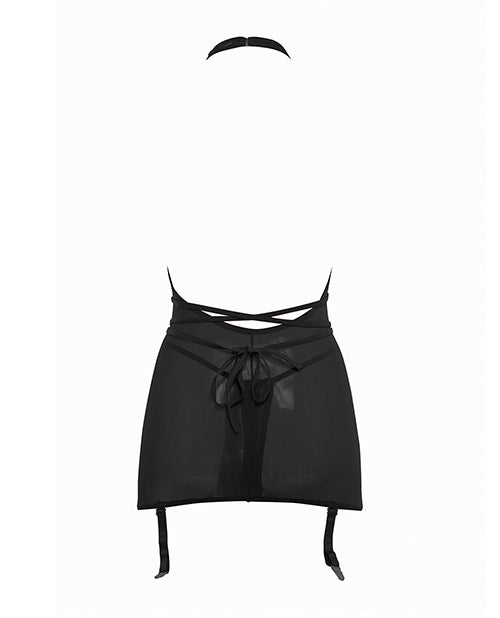 Allure Savannah Sheer Mesh Garter Dress &amp; Open Thong