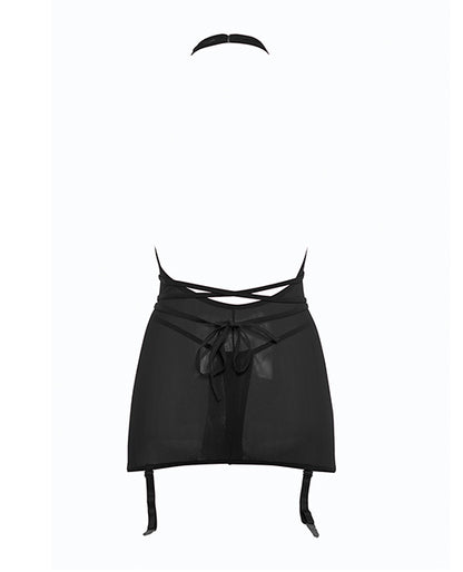 Allure Savannah Sheer Mesh Garter Dress &amp; Open Thong