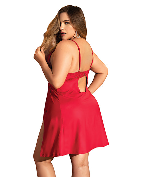 Stretch Babydoll W/lace &amp; G-string