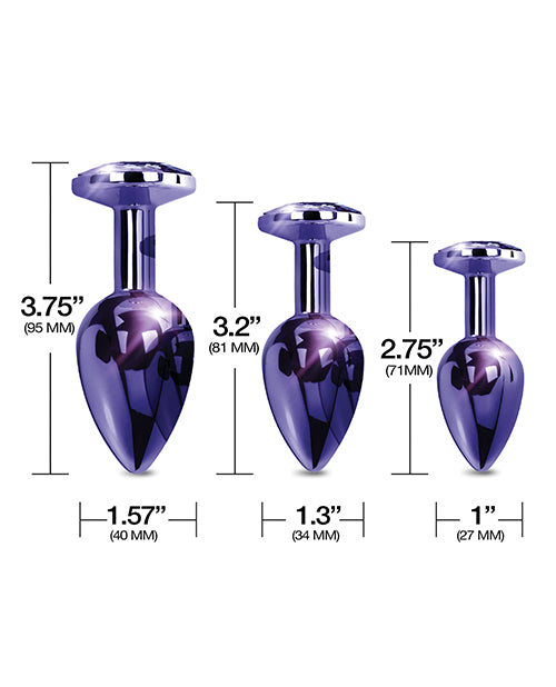 Nixie Metal Butt Plug Trainer Set W/inlaid Jewel