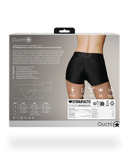 Shots Ouch Vibrating Strap On Boxer - Black