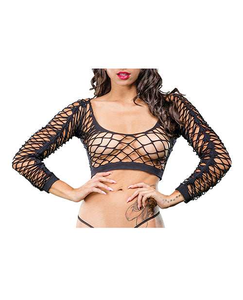 Beverly Hills Naughty Girl Crotchless Front Mesh &amp; Side Design Leggings O/s