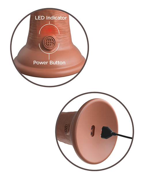 King Cock Elite 6&quot; Dual Density Vibrating Silicone Cock