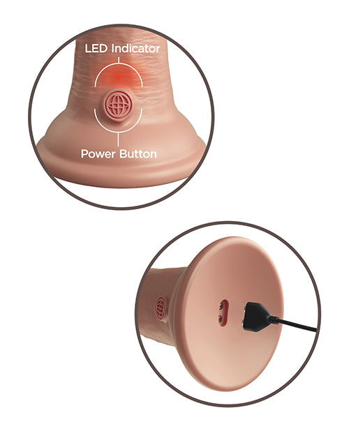 King Cock Elite 6&quot; Dual Density Vibrating Silicone Cock