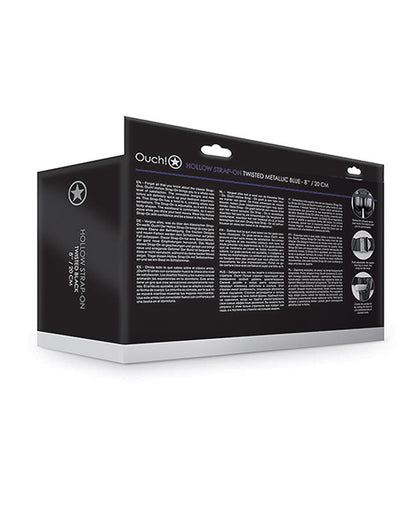 Shots Ouch 8&quot; Ribbed Hollow Strap On W/balls