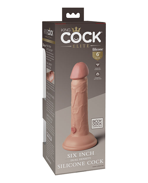 King Cock Elite 6&quot; Dual Density Silicone Cock