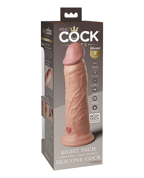 King Cock Elite 8&quot; Dual Density Vibrating Silicone Cock