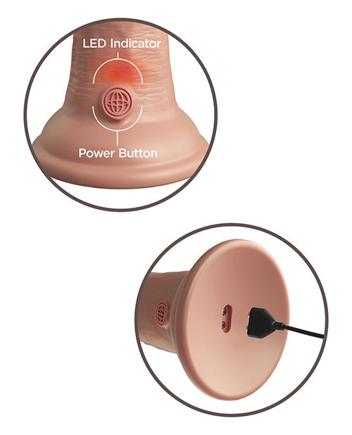 King Cock Elite 8&quot; Dual Density Vibrating Silicone Cock