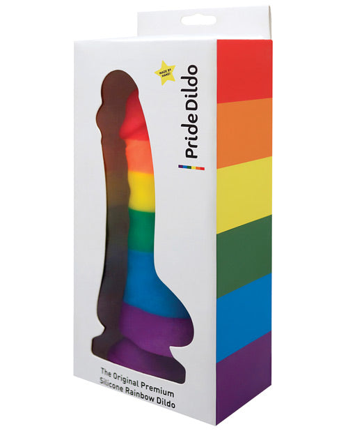 Pride Dildo w/Balls - Rainbow