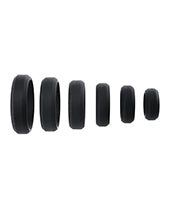 Adam &amp; Eve 6 pc Silicone Penis Ring Set - Black